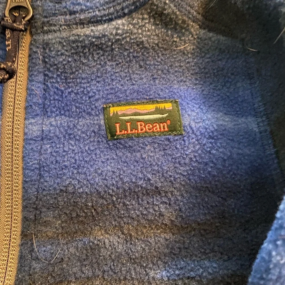 L.L. Bean Blue and Gray Hooded Jacket with Sporty Design